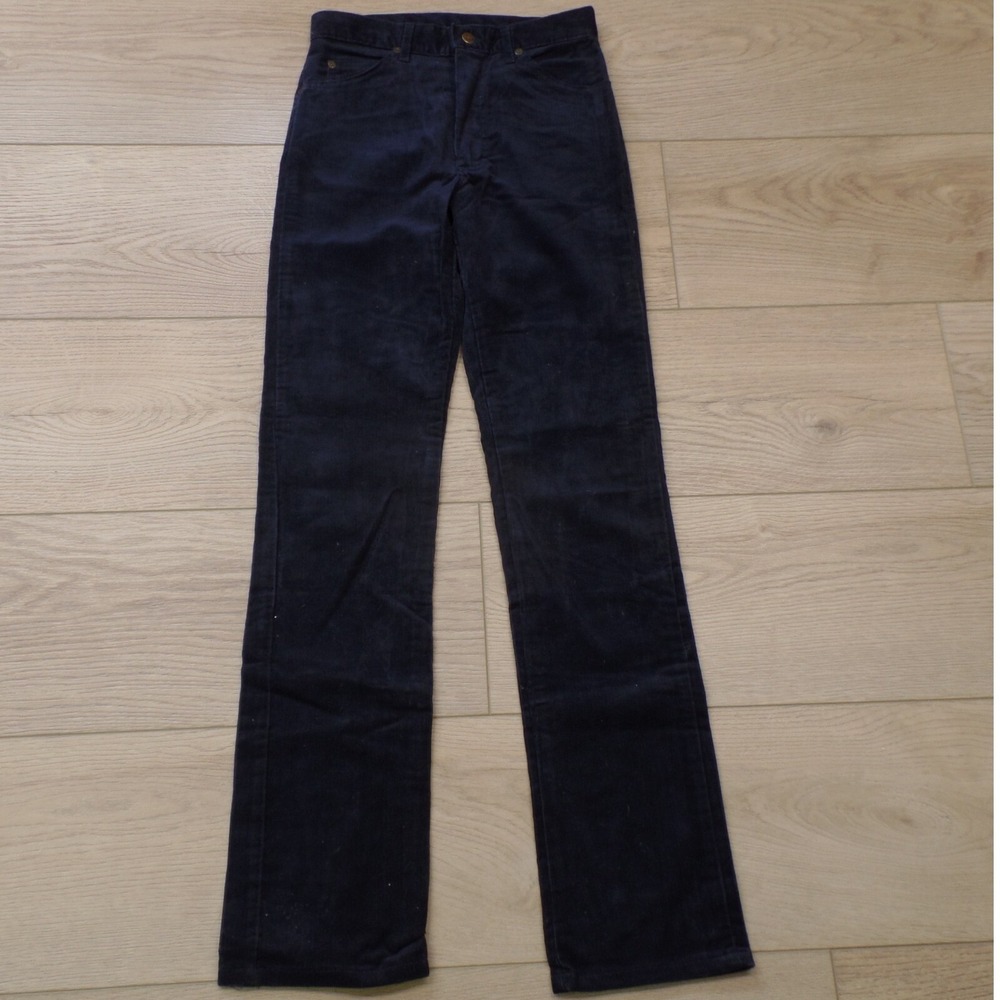 Lee Corduroy Pants Mens 28x34 Navy Blue Good Straight Leg Made in USA Vintage
